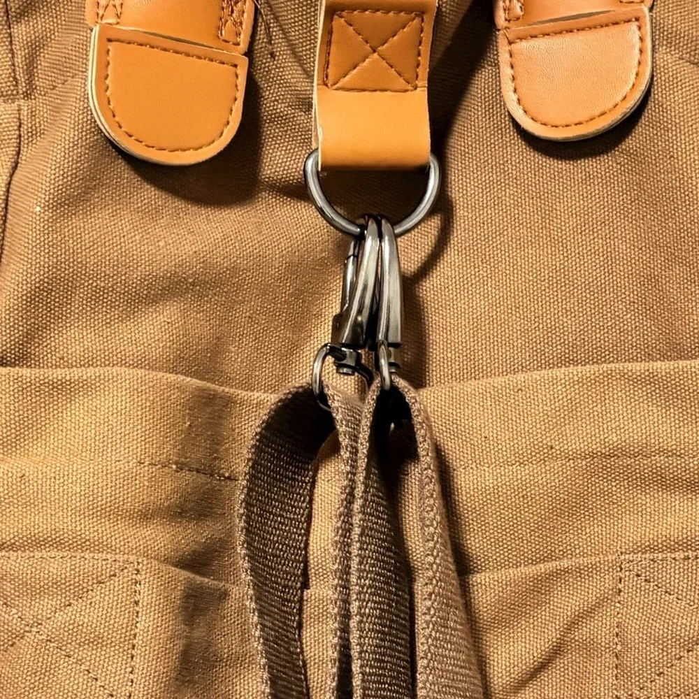PRAGMA STYLE - DARK TAN CANVAS - THE‎ CONVERTA BAG - NWOT - MEDIUM SIZE - S3